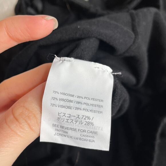 J CREW Black Ruffleneck Off The Shoulder Thick Blouse Top Large L - Picture 4 of 5